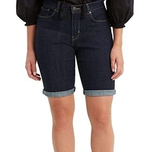 Levis Womens Mid Rise Bermuda Stretch Denim Cuffed Shorts Sz 12 W 31